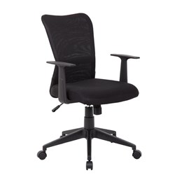 Ashley Task Chair Mesh Back With Arms And Tilt Mechanism Black Fabric Seat
