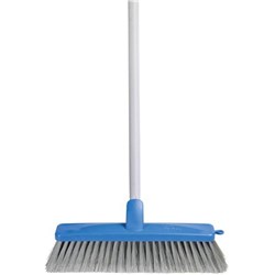 Oates Indoor Broom 270mm With Power Coated Steel Handle Blue And White