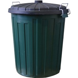 Italplast Garbage Bin 55 Litres Green Base With Black Lid