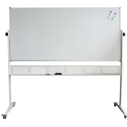 Rapidline Porcelain Mobile Whiteboard 1800W x 1200mmH  Aluminium Frame