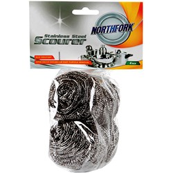 Northfork Stainless Steel Scourers Silver Pack Of 4 