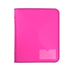 Marbig Zipper Binder With Tech Case A4 2D Ring 25mm Pink 