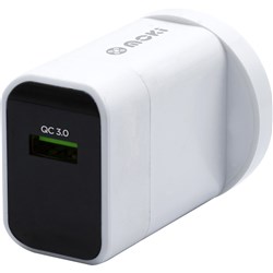 Moki PD QC 3.0 USB-A Wall Charger White 