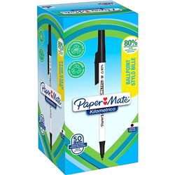 Paper Mate Kilometrico Ballpoint Pen Medium 1mm Black Box of 50