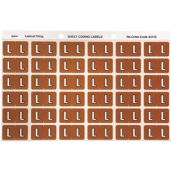 Avery Alphabet Coding Label L Side Tab 25x38mm Mustard Pack Of 180