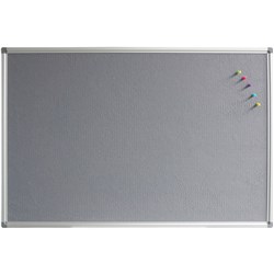 Rapidline Pinboard 1200W x 15D x 900mmH Grey Felt Aluminium Frame