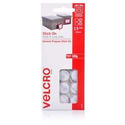 VelcroÂ® Brand Mini Dots Hook & Loop 16mm 15 Dots White