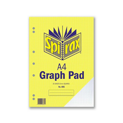 SPIRAX A4 805 GRAPH PAD 5mm Grid 25 Leaf 297x210mm 