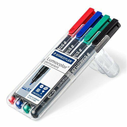 STAEDTLER 317 LUMOCOLOR PENS Perm Med 1 0mm Wlt4 