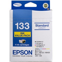 Epson 133 DURABrite Ultra Ink Cartridge Value Pack Of 4 Assorted Colours