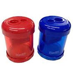 Bantex Canister Sharpener Double Hole Red or Blue  