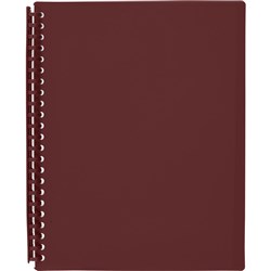 Marbig Display Book A4 Refillable 20 Pocket Maroon 