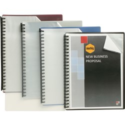Marbig Display Book A4 Clear Front Refillable 20 Pocket Blue