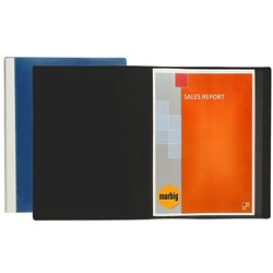 Marbig Clearview Display Book A4 76 Pocket Insertable Cover Black