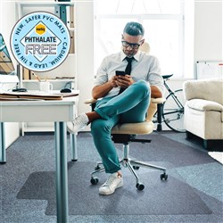 Marbig Deluxe Chair Mat  Notched Based For Medium Pile Carpet 114 x 134cm Clear