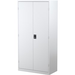 Steelco Steel Stationery Cupboard 3 Shelves 914W x 463D x 1830mmHWhite Satin