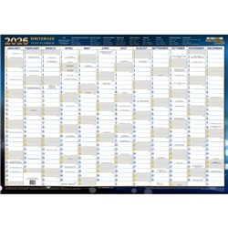 Collins Writeraze Dated Wall Planner 500 x 700mm Recycled Unframed Green