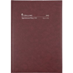 Collins Appointment Diary A4 Week To View Burgundy