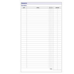 DEBDEN DAYPLANNER REFILL Finances 172x96mm Personal