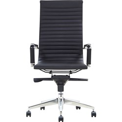 Naples Executive High Back  Chair With Arms  Black PU