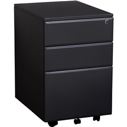 Summit Metal Mobile Pedestal 2 Drawer 1 File 400W x 520D x 620mmH Black