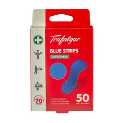 Trafalgar Blue Plastic Strips Detectable Pack of 50